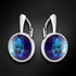 Sudraba auskari "Klaris (Bermuda Blue)" ar Swarovski™ kristāliem